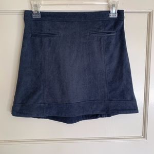 Abercrombie and Fitch Blue Suede Mini Skirt